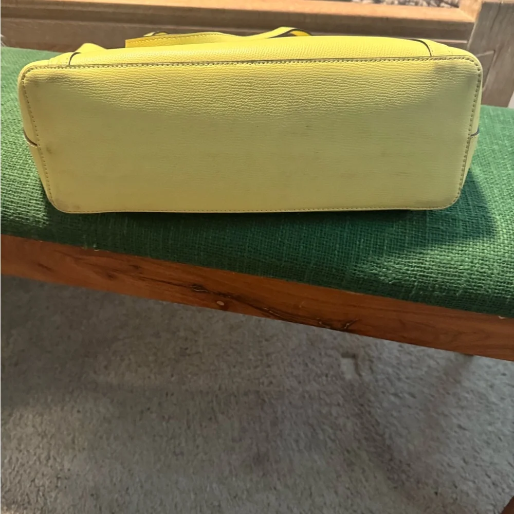 kate spade Lemon Yellow Leather Tote with Luggage Tag - Picture 3 of 7